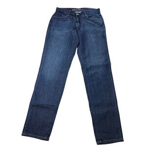 Eddie Bauer Womens Boyfriend Slim Leg Dark Wash Denim Jeans Straight Leg Blue 4